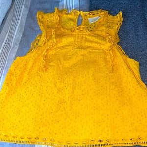Yellow eyelette tank top from Anthropologie